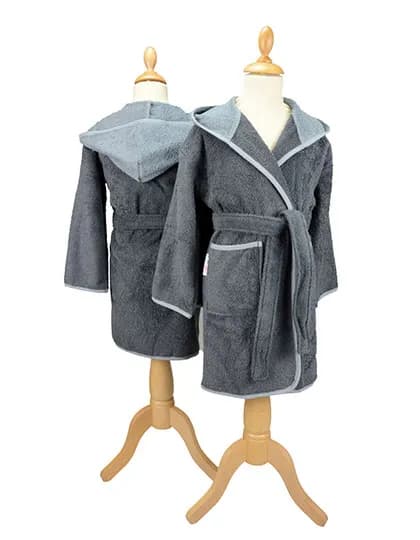 Boyzz&Girlzz® Hooded Bathrobe - Graphite/Anthracite Grey
