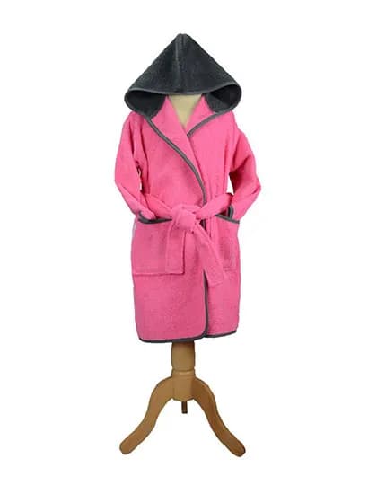 Boyzz&Girlzz® Hooded Bathrobe - Pink/Graphite