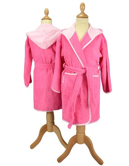Boyzz&Girlzz® Hooded Bathrobe - Pink/Light Pink