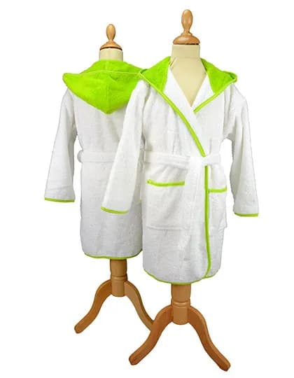 Boyzz&Girlzz® Hooded Bathrobe - White/Lime Green