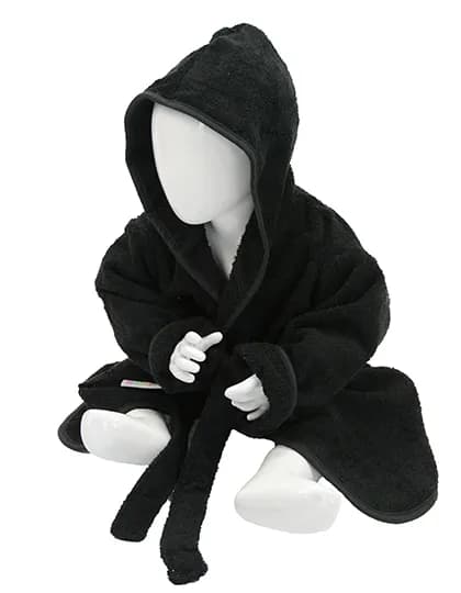 Babiezz® Bathrobe With Hood - Black/Black