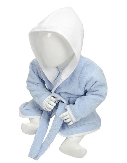 Babiezz® Bathrobe With Hood - Light Blue/White