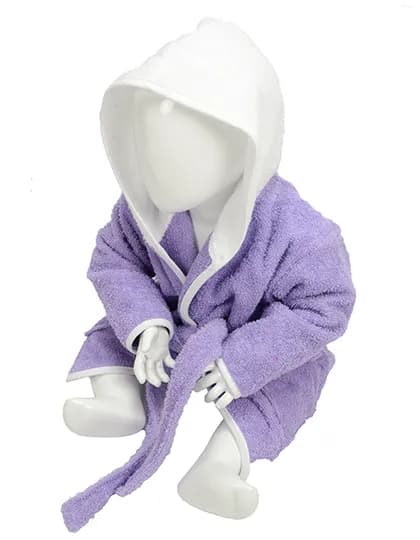 Babiezz® Bathrobe With Hood - Light Purple/White