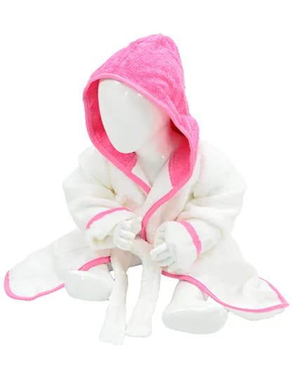 Babiezz® Bathrobe With Hood - White/Pink