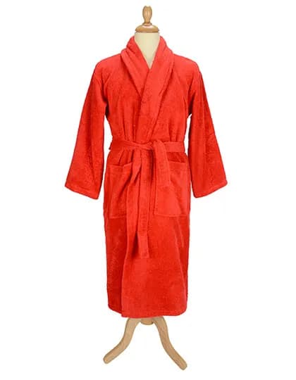 Bathrobe Shawl Collar - Fire Red