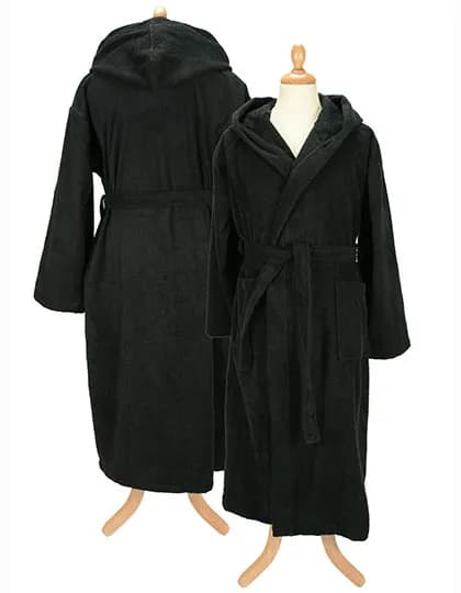 Bathrobe With Hood - Black