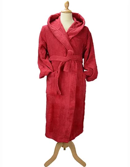 Bathrobe With Hood - Deep Red