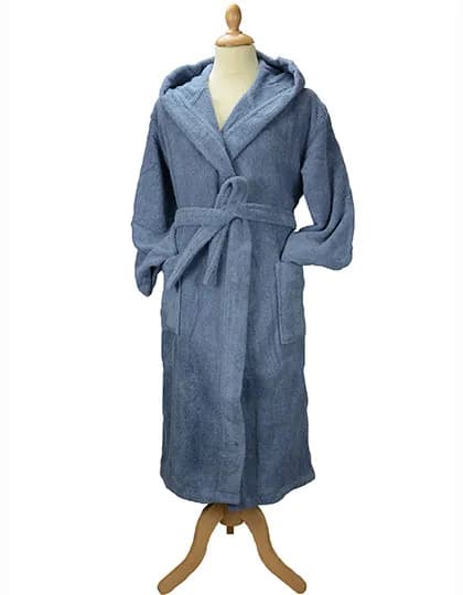 Bathrobe With Hood - Jeans Blue