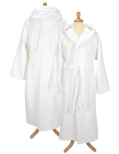 Bathrobe With Hood - White