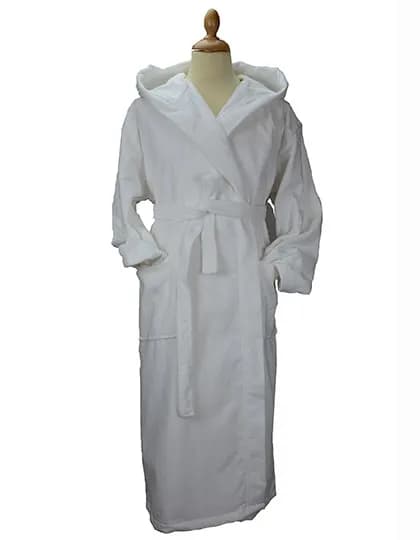 DeLuxe Velour Bathrobe with hood - True White