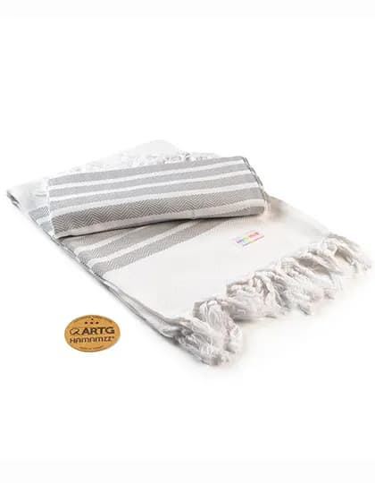 Hamamzz® Dalaman Towel - White/Light Grey