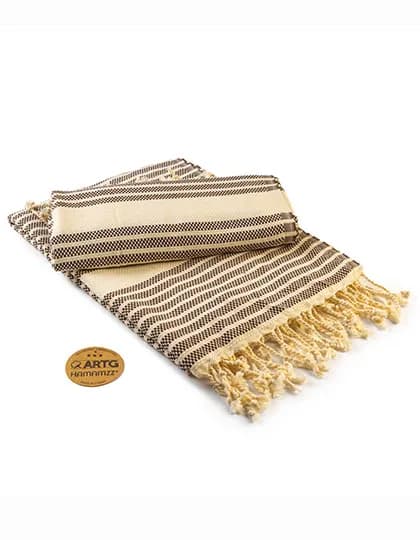 Hamamzz® Original Bodrum DeLuxe Towel - Brown/Ivory