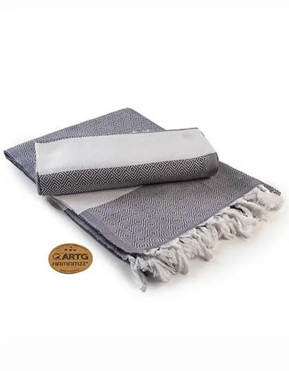 Hamamzz® Marmaris DeLuxe Towel - Graphite/White