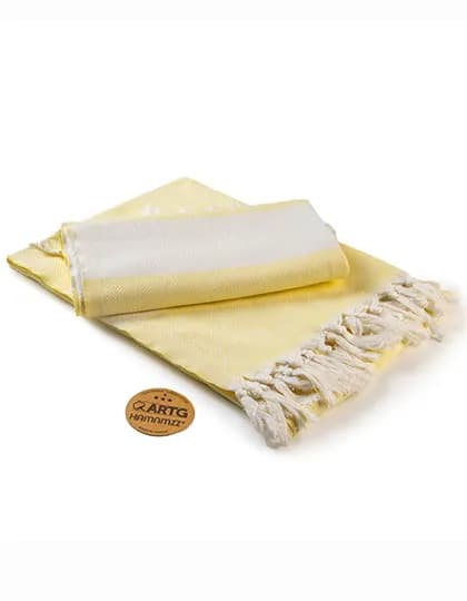 Hamamzz® Marmaris DeLuxe Towel - Light Yellow/White