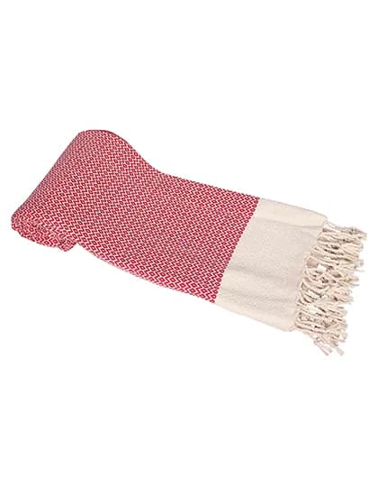Hamam Towel Kemer - Red/Cream