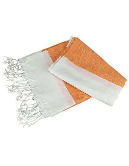 Hamamzz® Hamam Towel Antalya - White/Bright Orange