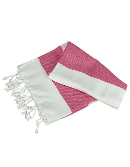 Hamamzz® Hamam Towel Antalya - White/Pink