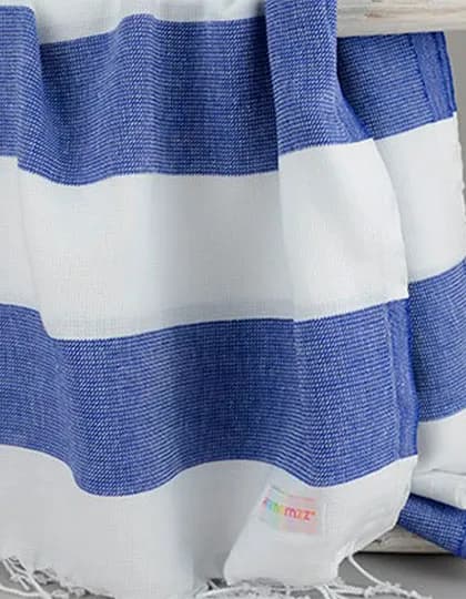 Hamamzz® Hamam Towel Antalya - White/True Blue