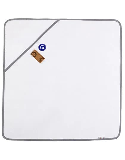 Babiezz® ALL-Over Sublimation Hooded Towel - White/Anthracite Grey