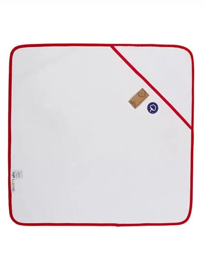 Babiezz® ALL-Over Sublimation Hooded Towel - White/Fire Red