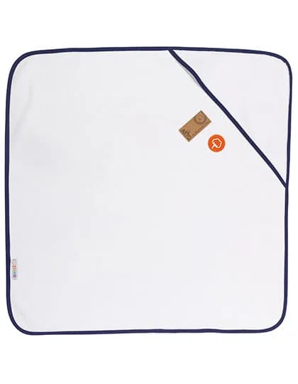 Babiezz® ALL-Over Sublimation Hooded Towel - White/French Navy