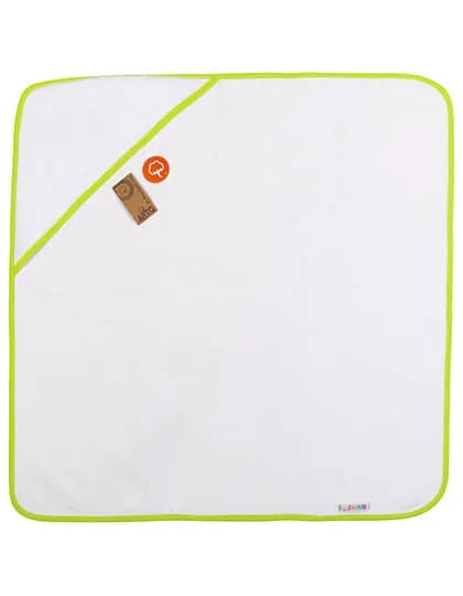 Babiezz® ALL-Over Sublimation Hooded Towel - White/Lime Green