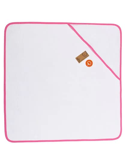 Babiezz® ALL-Over Sublimation Hooded Towel - White/Pink