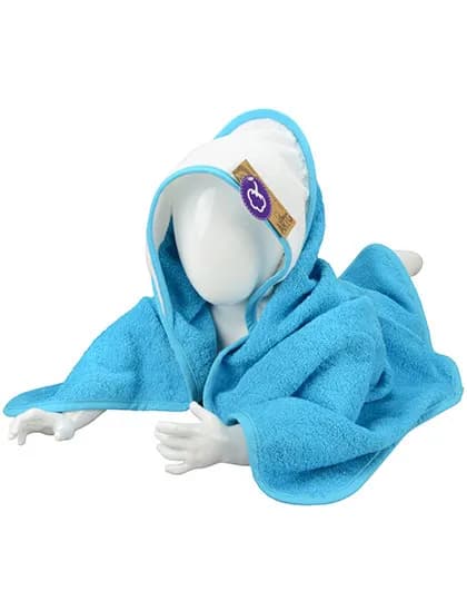 Babiezz® Hooded Towel - Aqua Blue/White/Aqua Blue