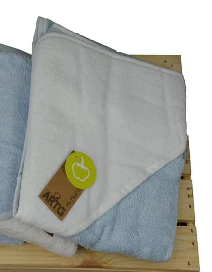 Babiezz® Hooded Towel - Light Blue/White/White