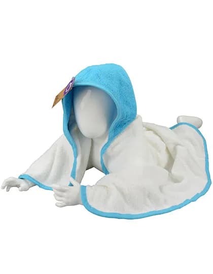 Babiezz® Hooded Towel - White/Aqua Blue/Aqua Blue