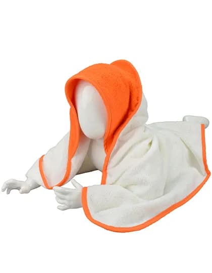 Babiezz® Hooded Towel - White/Bright Orange/Bright Orange
