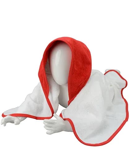 Babiezz® Hooded Towel - White/Fire Red/Fire Red