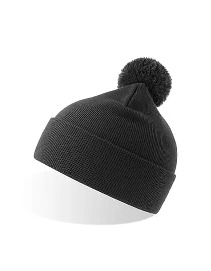 Wind-S Beanie with Pompom - Dark Grey