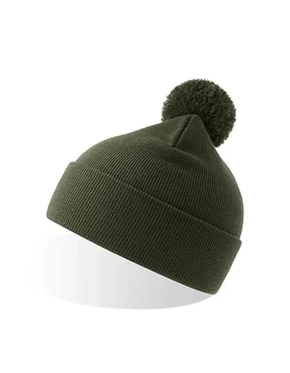 Wind-S Beanie with Pompom - Olive