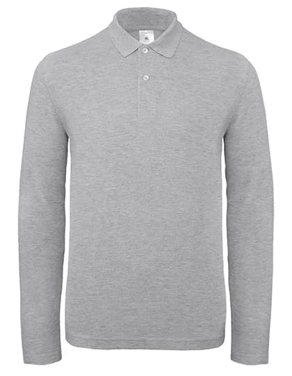 Men´s Long Sleeve Polo ID.001 - Heather Grey