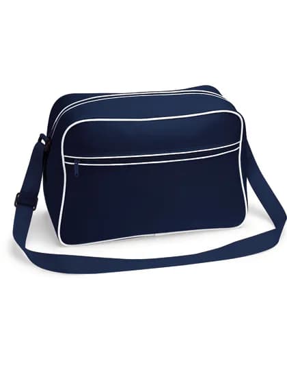 Retro Shoulder Bag - French Navy/White