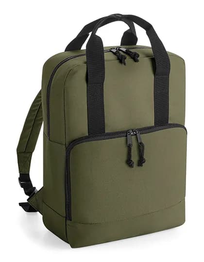 Recycled Twin Handle Cooler Backpack - Military Green