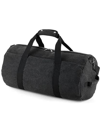 Vintage Canvas Barrel Bag - Vintage Black