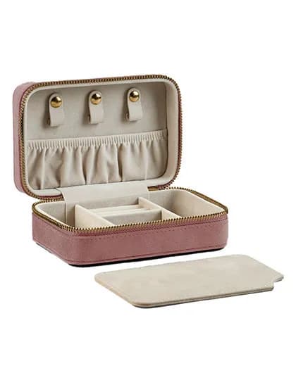 Velvet Travel Jewellery Box - Rose Quartz