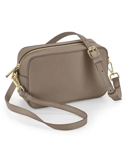 Boutique Structured Cross Body Bag - Taupe