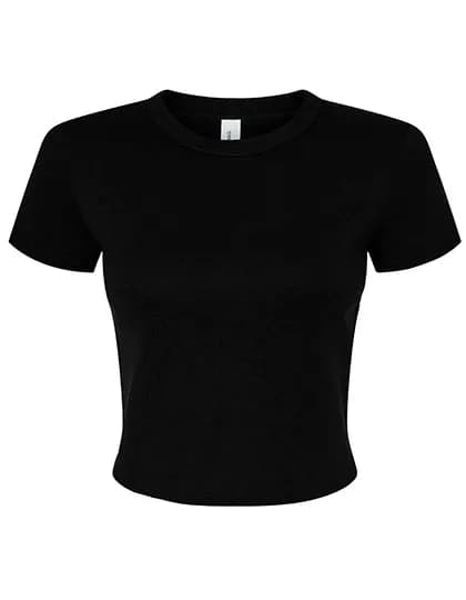 Women´s Micro Rib Baby Tee - Solid Black Blend