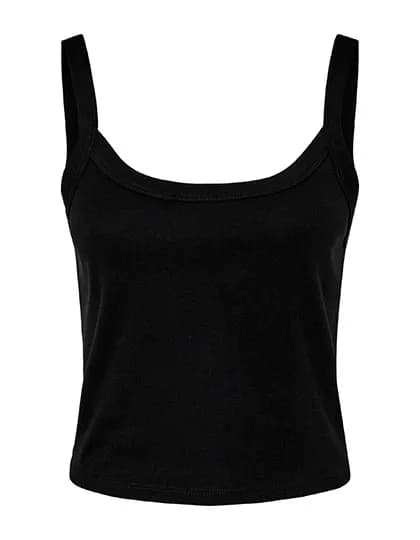 Women´s Micro Rib Spaghetti Strap Tank - Solid Black Blend