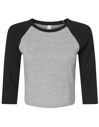 Women´s Micro Rib 3/4 Raglan Baby Tee - Athletic Heather/Black