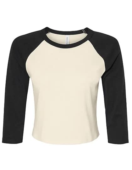 Women´s Micro Rib 3/4 Raglan Baby Tee - Natural/Black
