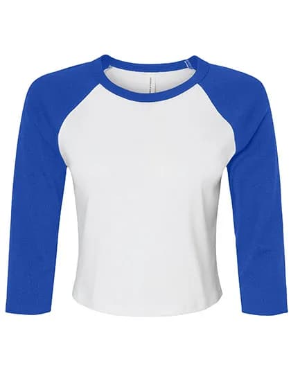 Women´s Micro Rib 3/4 Raglan Baby Tee - White/True Royal