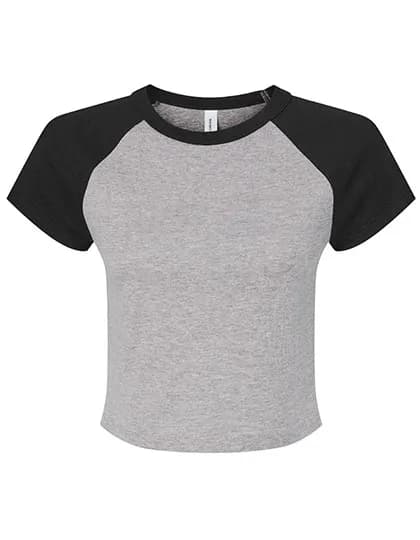 Women´s Micro Rib Raglan Baby Tee - Athletic Heather/Black