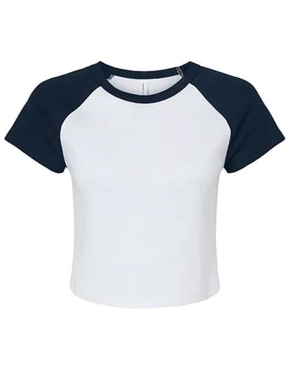 Women´s Micro Rib Raglan Baby Tee - White/Navy