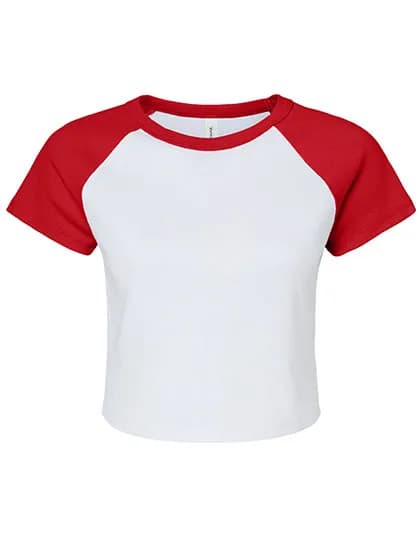 Women´s Micro Rib Raglan Baby Tee - White/Red