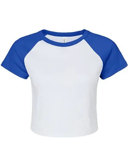 Women´s Micro Rib Raglan Baby Tee - White/True Royal