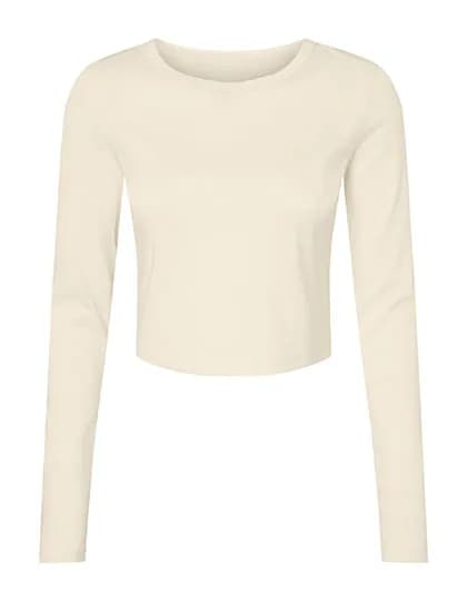 Women´s Micro Rib Long Sleeve Baby Tee - Solid Natural Blend